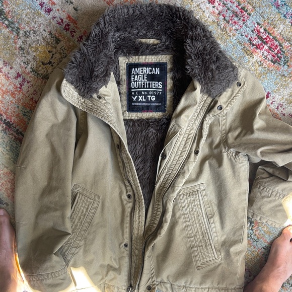 American Eagle Outfitters Men's Khaki Field Jacket - Picture 1 of 5